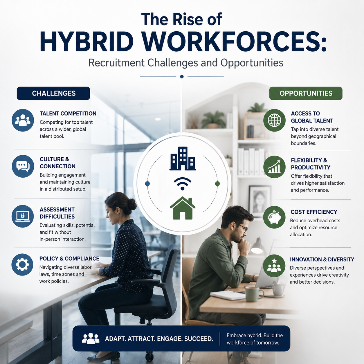 The Rise of Hybrid Workforces: Recruitment Challenges and Opportunities